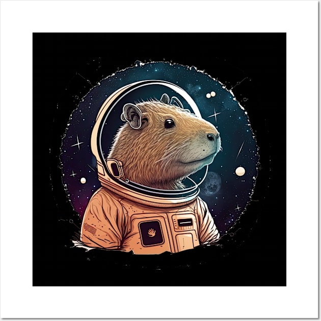 Capybara astronaut Wall Art by JayD World